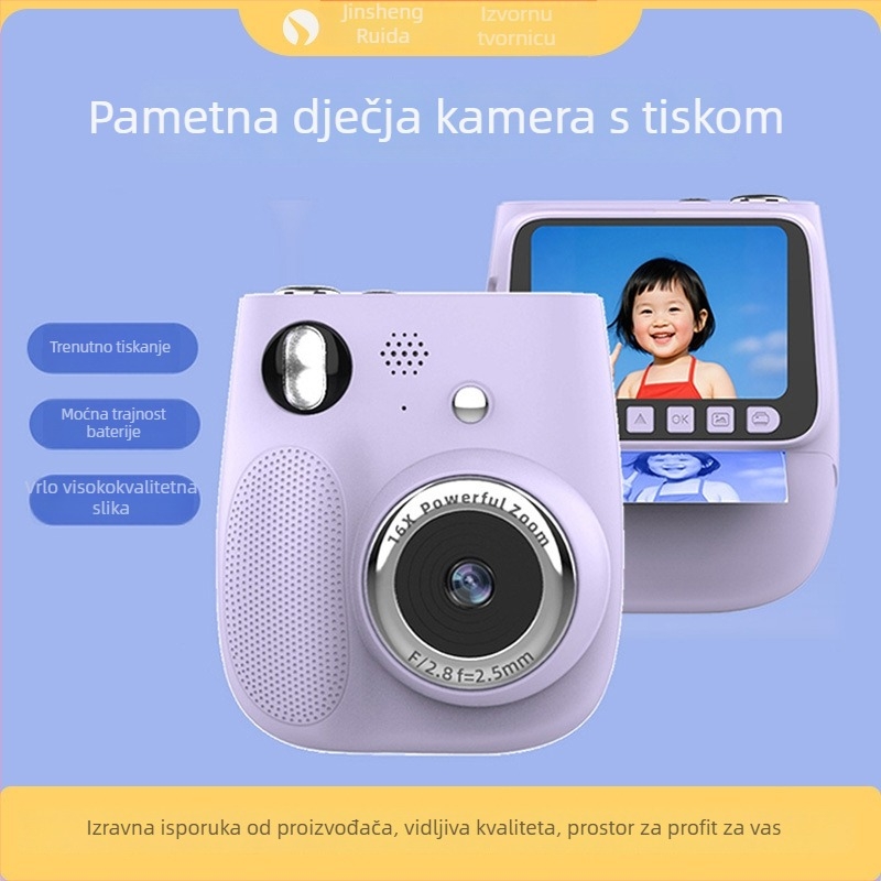 Dječja instant kamera s printerom u Polaroid stilu – pametni mini X3, LCD 2.4'', rezolucija 4800 piksela, baterija 1300 mAh, podrška memorijske kartice