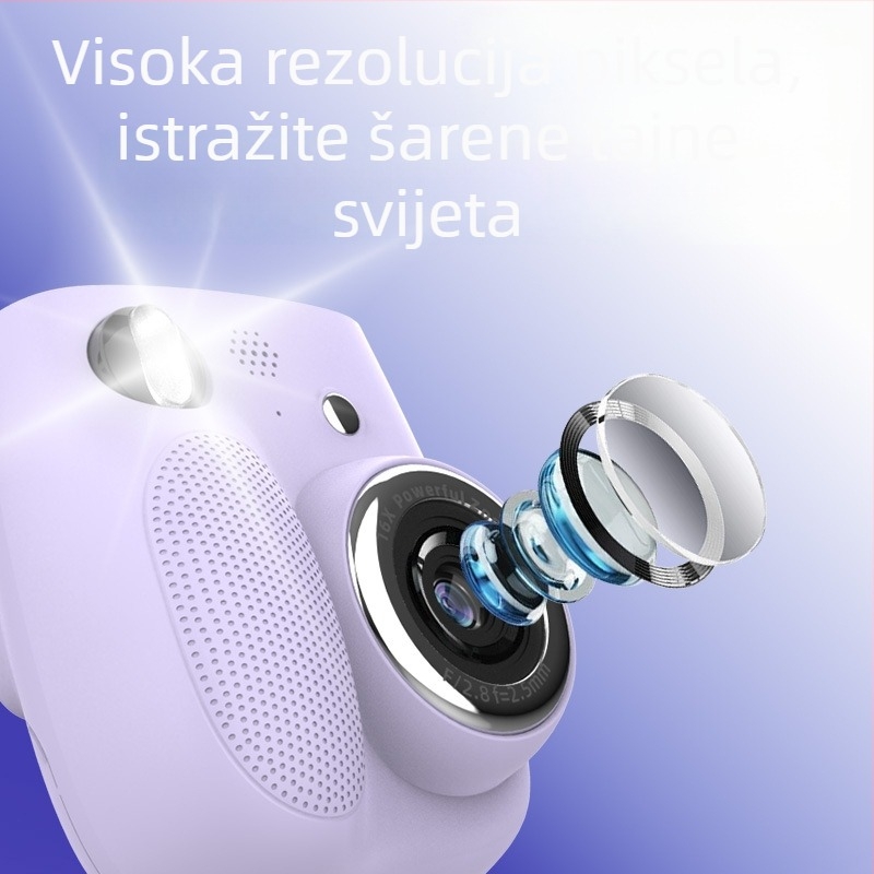 Dječja instant kamera s printerom u Polaroid stilu – pametni mini X3, LCD 2.4'', rezolucija 4800 piksela, baterija 1300 mAh, podrška memorijske kartice