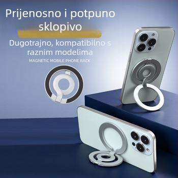 MagSafe magnetski držač za telefon | dvostrani metalni stalak za auto i stol, prijenosno, sklopivo