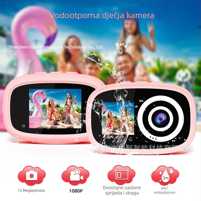 Dječja kamera s dvostrukim objektivom, podrška TF kartici, 12–20 MP, ABS ekološko kućište, model YAD, trajanje baterije 3–5 sati