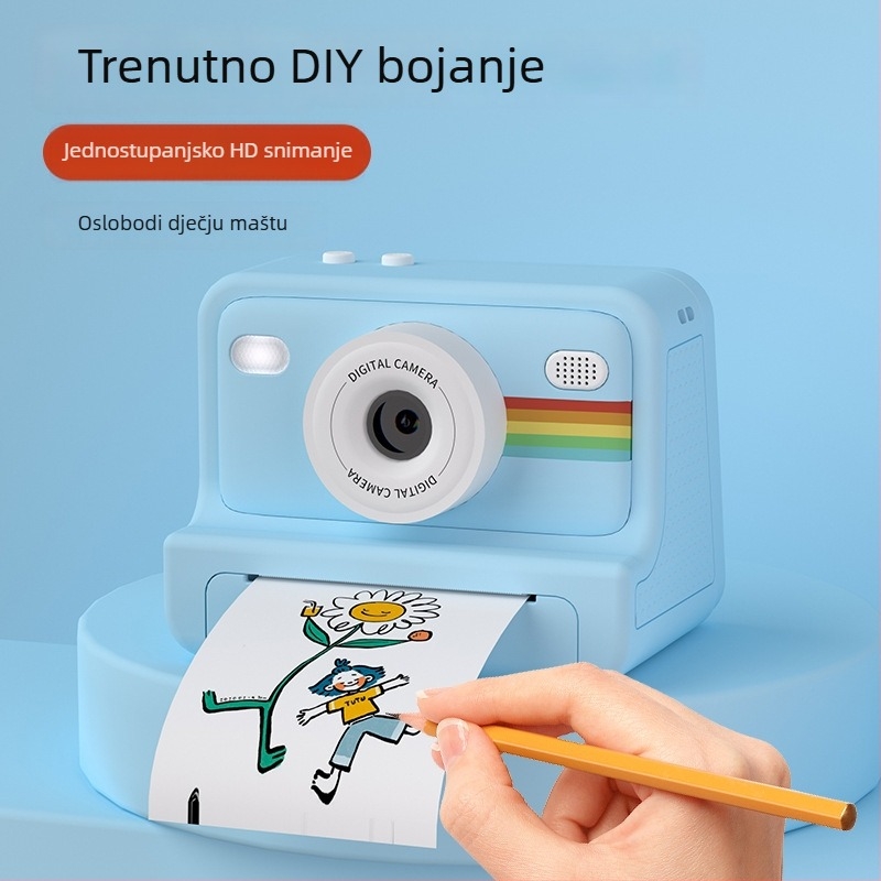 Dječja kamera s trenutnim ispisom, privatni model Dy05, 12MP, pohrana na TF kartici, 2.0-inčni LCD zaslon, trajanje baterije 1 sat
