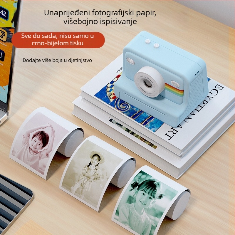 Dječja kamera s trenutnim ispisom, privatni model Dy05, 12MP, pohrana na TF kartici, 2.0-inčni LCD zaslon, trajanje baterije 1 sat