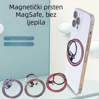Bežični držač za punjenje s magnetskim dvostrukim prstenom, tijelo od legure, za desktop i montažu u automobilu