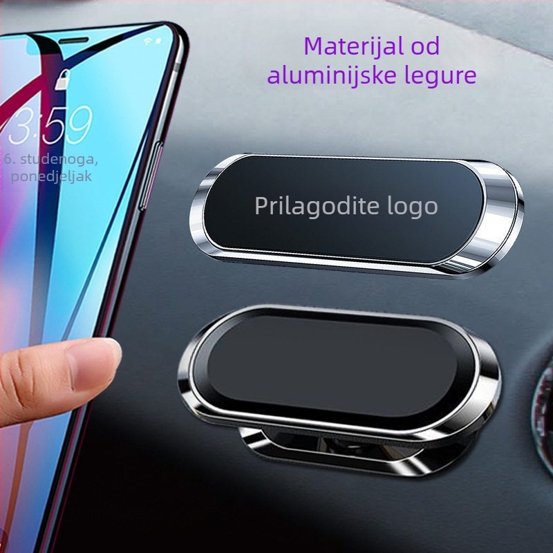 Magnetski držač za mobitel u automobilu s rotacijom od 360°, lijepljivi nosač — univerzalno, izrađeno od legure