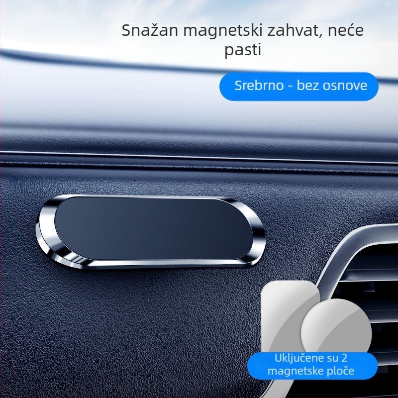 Magnetski držač za mobitel u automobilu s rotacijom od 360°, lijepljivi nosač — univerzalno, izrađeno od legure