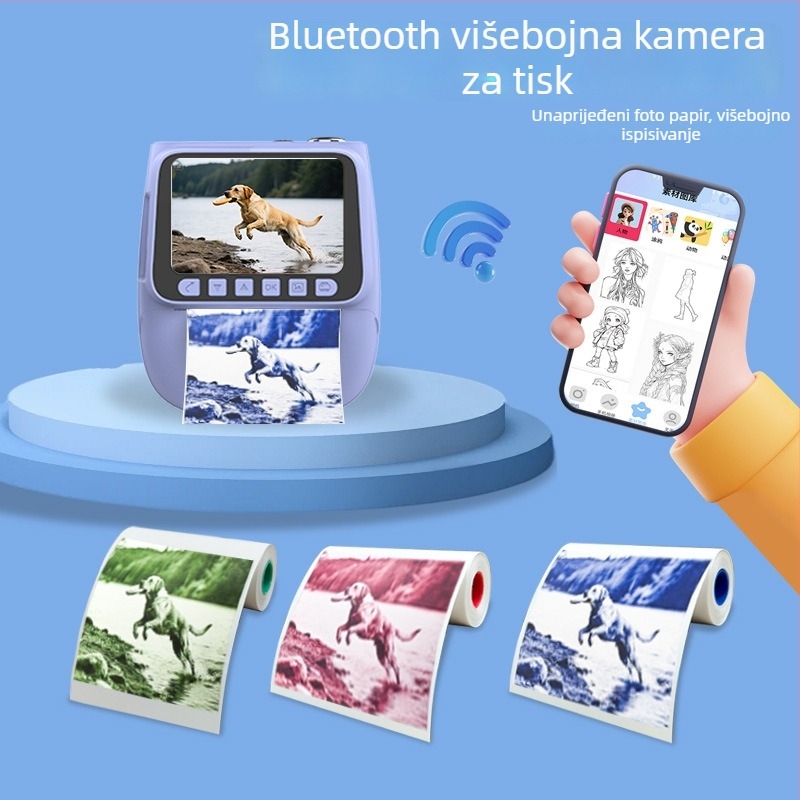 Dječja kamera s mogućnošću trenutnog ispisa X3 - 2,4" LCD, rezolucija 4800 piksela, memorijska kartica, ABS kućište