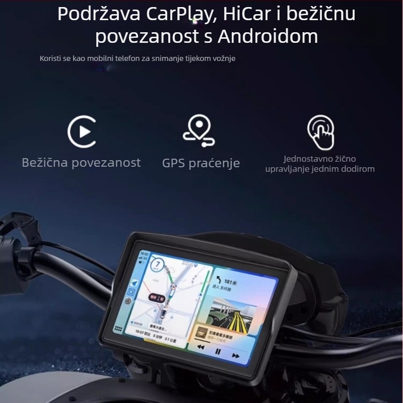 Motocikl dash kamera s prednjom i stražnjom 2K dualnim snimanjem, 160° kut snimanja, petlja snimanja, TF kartica do 256 GB, napajanje 9–24V