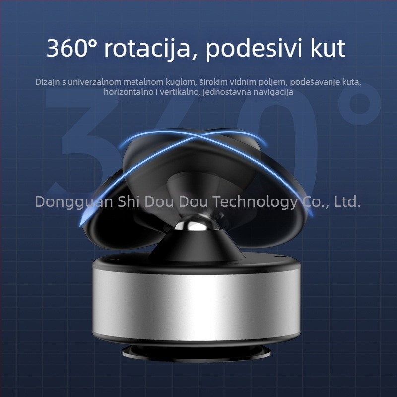 Držač za telefon u automobilu s rotacijom od 360°, magnetsko bežično punjenje i vakuumsko pričvršćivanje