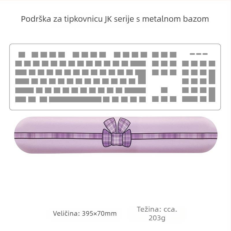 Podložak za miš s naslonom za zglob, memorijska pjena, prirodni kaučuk, dizajn mašnice, 3D INS stil