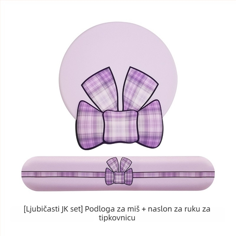 Podložak za miš s naslonom za zglob, memorijska pjena, prirodni kaučuk, dizajn mašnice, 3D INS stil