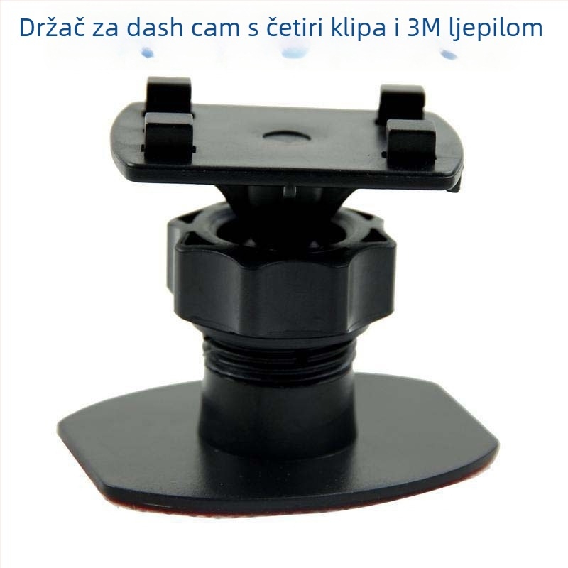Auto nosač kamere s mini pan-tilt, 1/4-inčni navoj, univerzalni plastični držač s ljepilom 3M