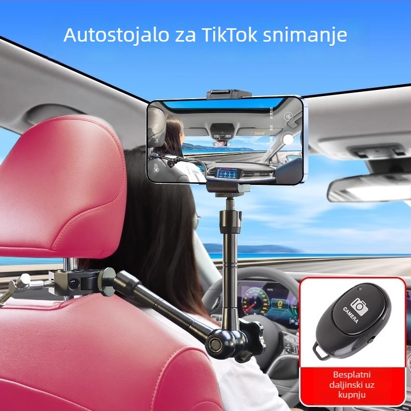 Univerzalni multifunkcionalni nosač za automobil za mobitel i kameru, s držačem naslona za glavu