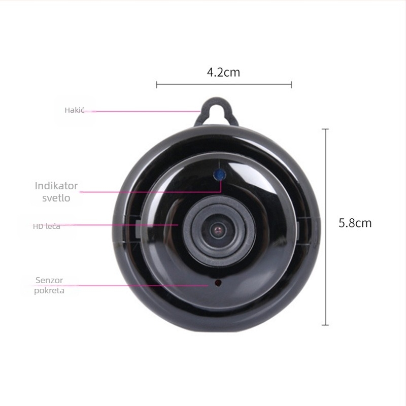 V380 HD bežična WiFi sigurnosna kamera — model V380, 1080P, TF kartica pohrana, plastično kućište