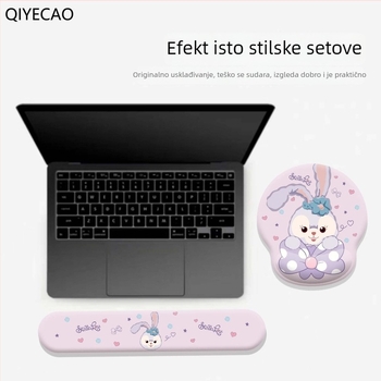 Podložak za zglob miša – crtani zeko dizajn, silikon površina protiv klizanja, materijal mliječne svile, jednostran, hladno oblikovanje