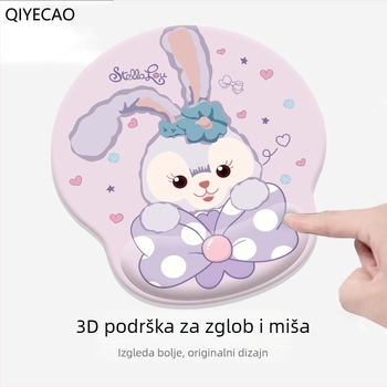 Podložak za zglob miša – crtani zeko dizajn, silikon površina protiv klizanja, materijal mliječne svile, jednostran, hladno oblikovanje