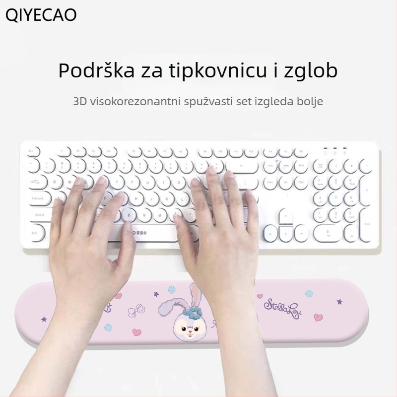 Podložak za zglob miša – crtani zeko dizajn, silikon površina protiv klizanja, materijal mliječne svile, jednostran, hladno oblikovanje