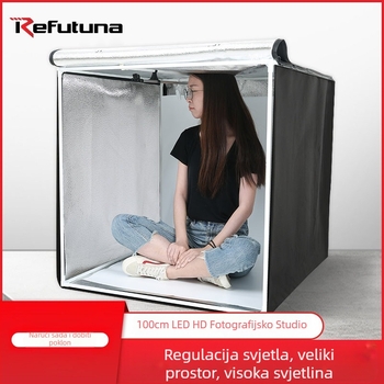Mali studijski LED rasvjetni set sa softboxom | Materijal: poliester + LED ploča | (Specifikacije: velike; Težina: 8,8 kg)