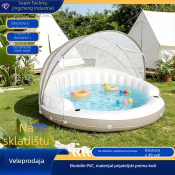 Saidhike Zypsc41648 nadudu bazenski ležaljka – dvostruki naslon, zaštita od sunca, ekološki PVC