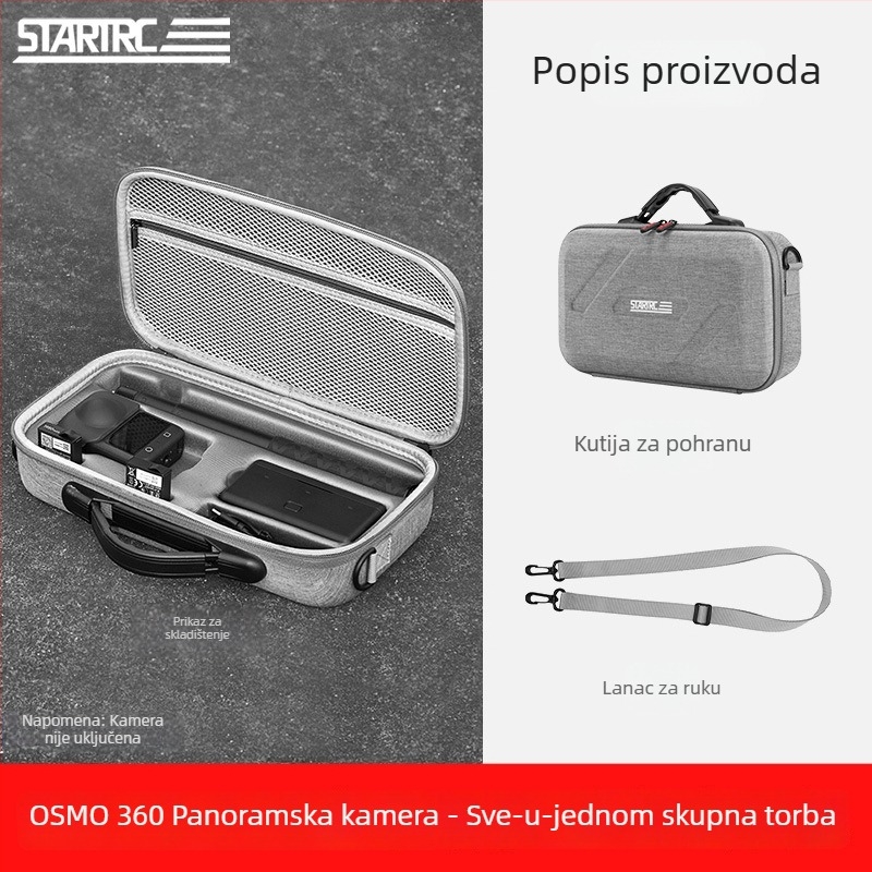 Zaštitna torbica za DJI Osmo 360 panoramsku kameru, kompaktno kućište, otporno na padove