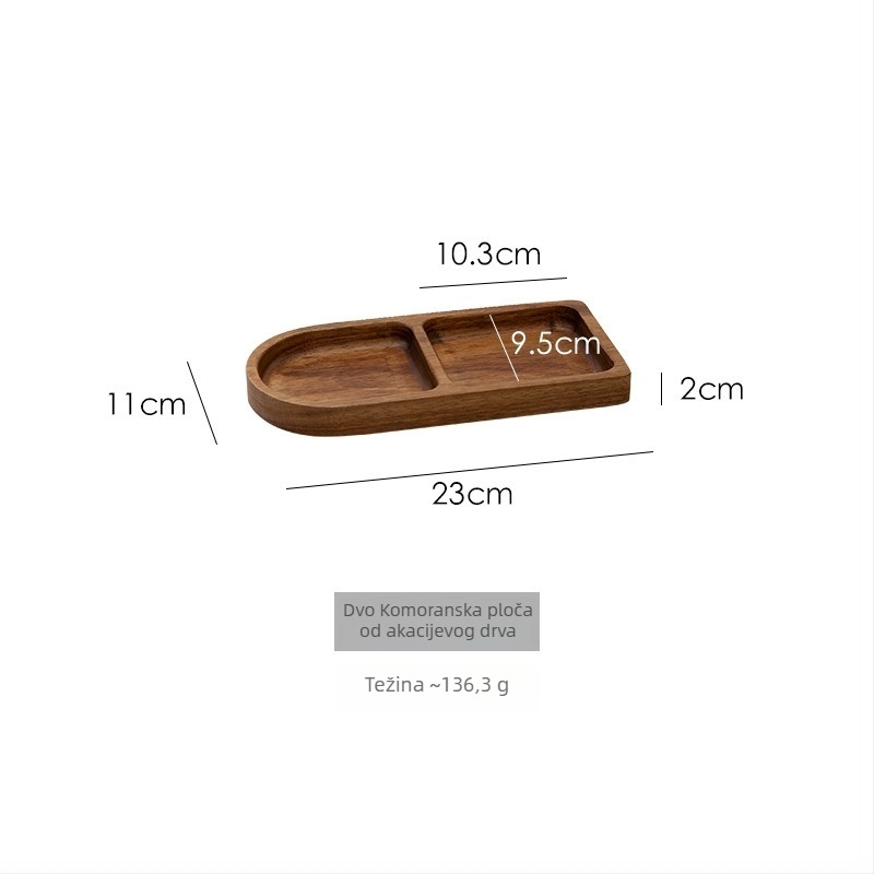 Drveni pladanj s odjeljcima, nepravilan oblik, retro stil, tiskanje logotipa, mogućnost prilagođavanja