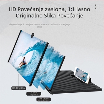 Držač za mobitel s povećalom zaslona – ABS Fresnel leće, podrška prilagodbi, opći stil