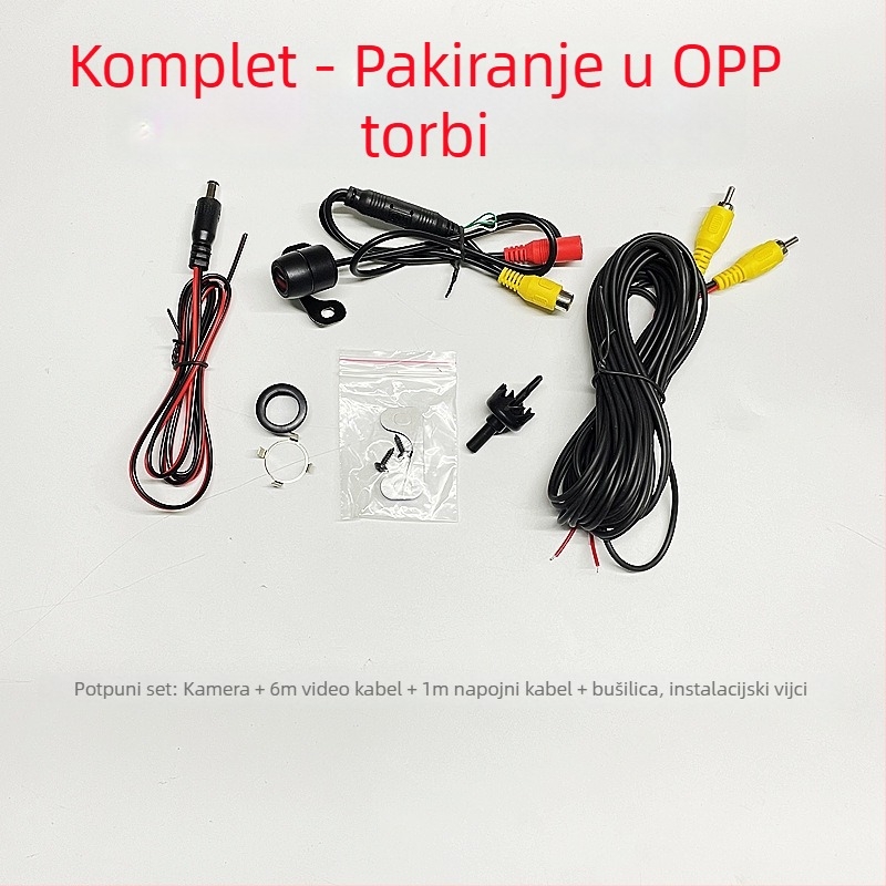 Prednja i stražnja dvostruka kamera za vožnju unatrag, 12V vozilo, HD 18.5, rezolucija 688x488, CVBS, 90° prilagodljivo