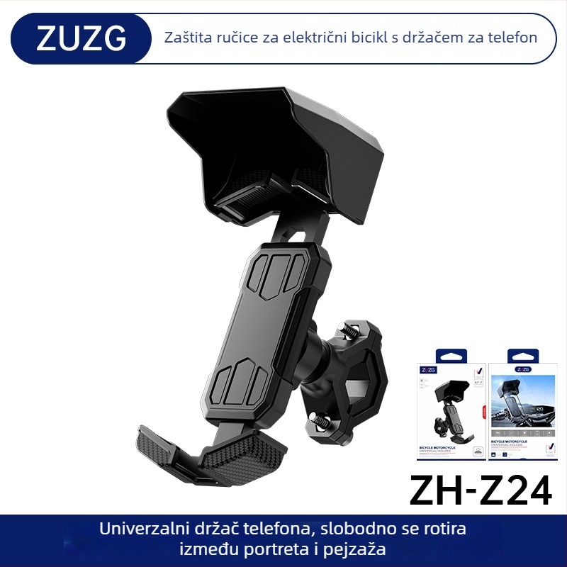 Držač za telefon na biciklu za navigaciju — Otporan na udarce, 360° okret (horizontalno i vertikalno), Brzi pristup i oslobađanje, Materijali: ABS + hardver + silikagel + TPU