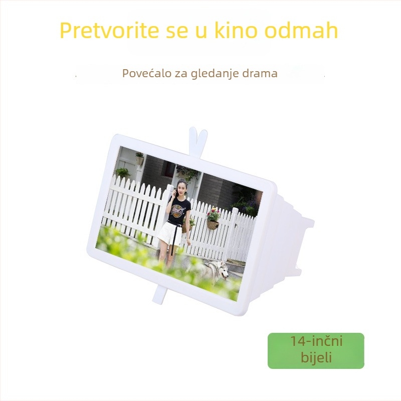 Povećivač zaslona za telefon X8, sklopivi dizajn s drvenom teksturom, HD 3D projekcija, za stolnu uporabu
