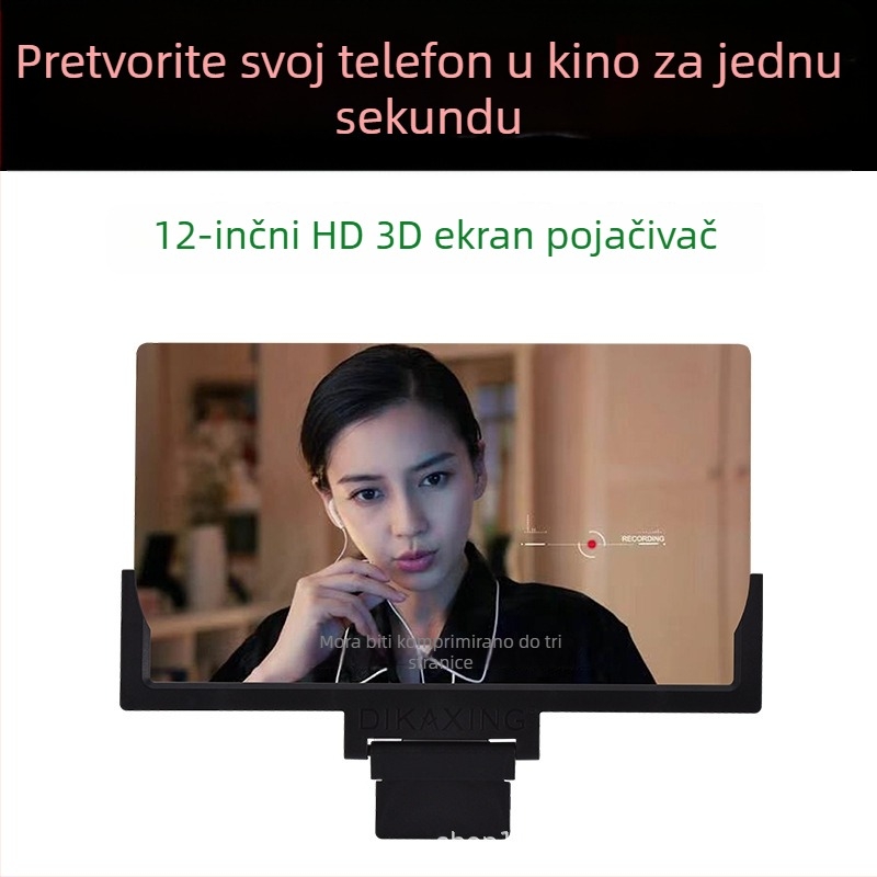 Dika Star HD 3D povećivač zaslona za mobitel, Lazy držač, model F9, opća kompatibilnost, stolna uporaba, podrška prilagođavanju