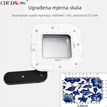 Ručna LED povećalo sa skalom za provjeru novčanica, marka Chuda, model 8016, 3x povećanje