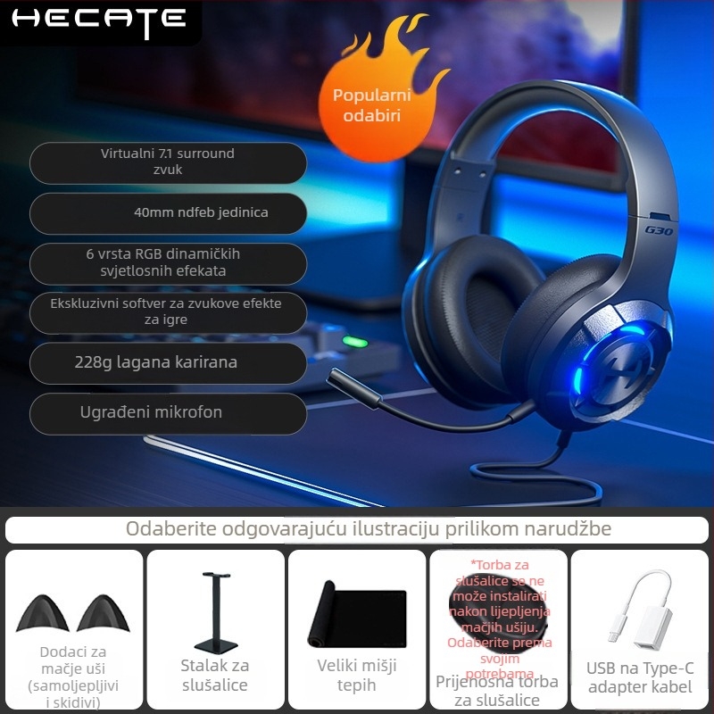 Edifier G30II žične Cat-Ear gaming slušalice USB