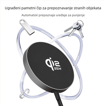 Magnetski bežični punjač 25W s PD i Qi 2.2 – metalno kućište, izlaz 3A