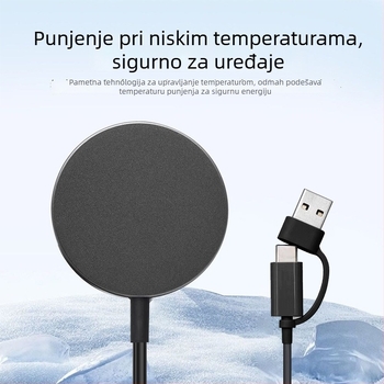 Magnetski bežični punjač 25W s PD i Qi 2.2 – metalno kućište, izlaz 3A