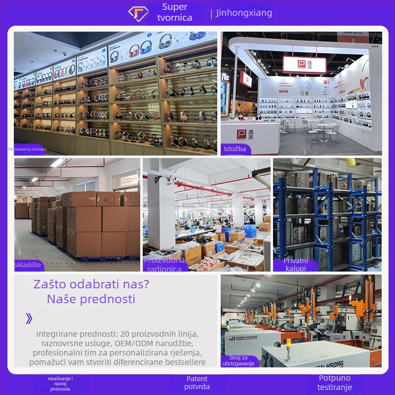 Bluetooth slušalice za preko ušiju s LED graffiti osvjetljenjem i bešivnim 3D jastučićima za uši - privatni model, Bluetooth 5.4, domet 10 m, trajanje baterije >8 h, 350 mAh