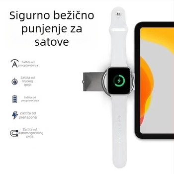 Bežični punjač za Samsung Galaxy Watch – USB-C, magnetsko punjenje, QC3.0 brzo punjenje, 0,5–1 A, 3 W