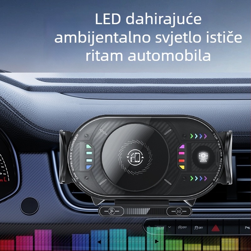 360° rotirajući bežični auto punjač PD 15W, magnetsko punjenje, univerzalno