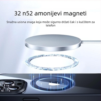 Ultra-tanki bežični punjač 25W od aluminijske legure, Qi 2.2 brzo punjenje magnetskim kabelom, prijenosan