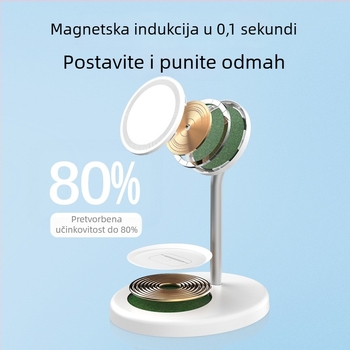 2-u-1 magnetski stalak i bežični punjač 15W, PD brzo punjenje, kompatibilno s iPhone 15 serijom
