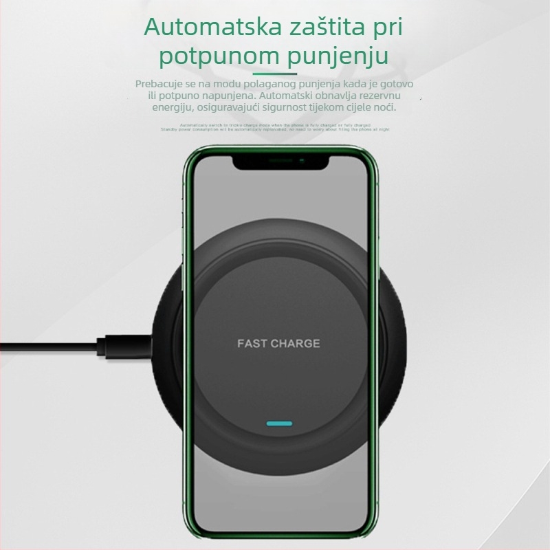 Stolni bežični punjač 15W, brzo punjenje za Apple iPhone, QC3.0, izlaz 1.66 A