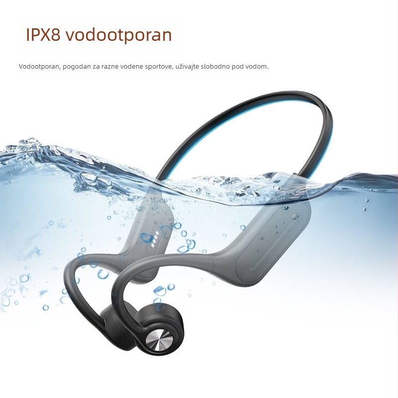 Bluetooth slušalice s kostnom provodljivošću, svijetle, IPX8 vodootporne, ugrađena memorija i duga autonomija za sport