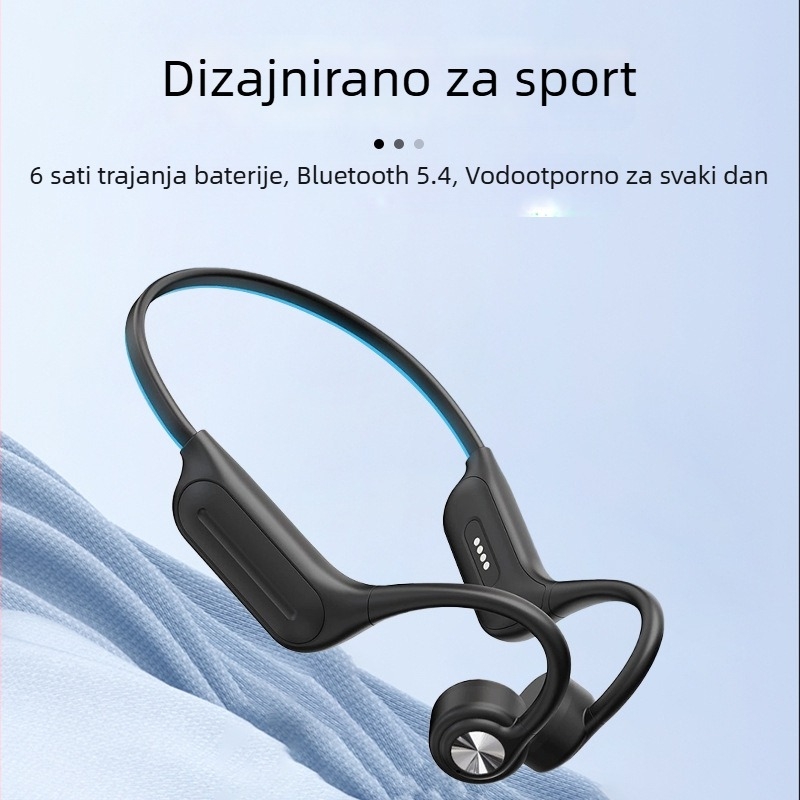 Bluetooth slušalice s kostnom provodljivošću, svijetle, IPX8 vodootporne, ugrađena memorija i duga autonomija za sport