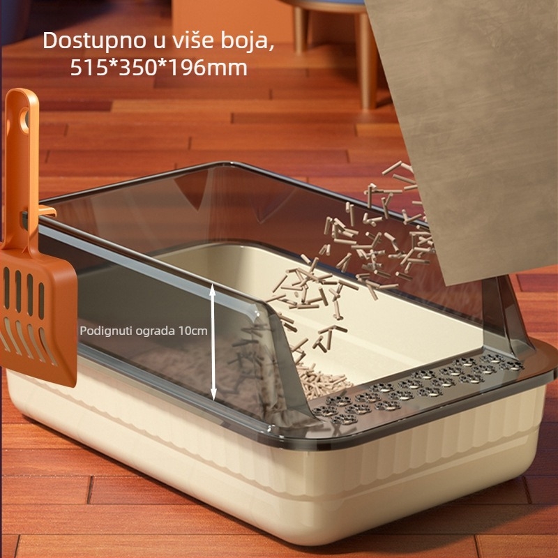 Kutija za mačji pijesak, kvadratnog oblika, otvoreni tip, materijal PP, branda Chimi Pet