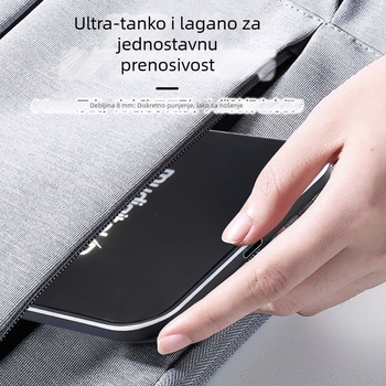 Kvadratni bežični punjač za mobitele sa svjetlećim ogledalom, aluminijska legura, 15W, Type-C, brzo punjenje, tisak logotipa