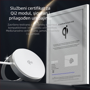 Qi2 bežični punjač s držačem – 15W magnetsko bežično brzo punjenje, aluminijska legura, QC3.0, za Q20