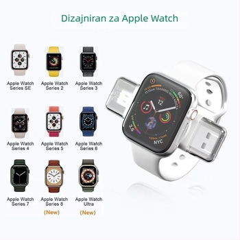 O-DREAM Univerzalni magnetski bežični punjač za Apple Watch Generacije 3–9, PD brzo punjenje, izlaz 3.5W, maksimalna snaga 5W