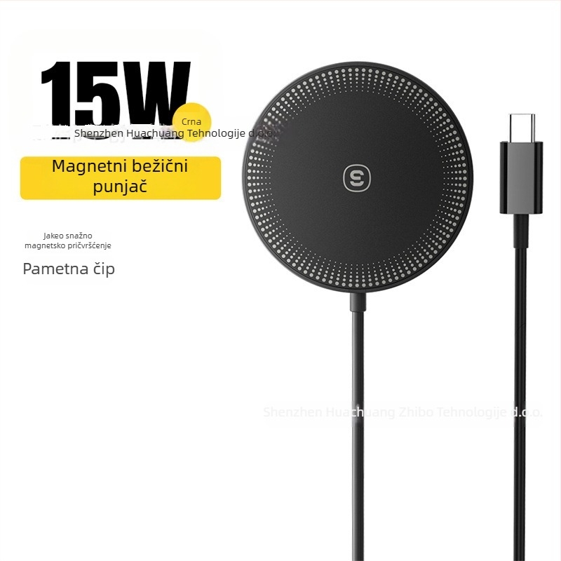ESSAGER Dvofunkcijski magnetski bežični punjač 15W za iPhone i AirPods, PD, 2A