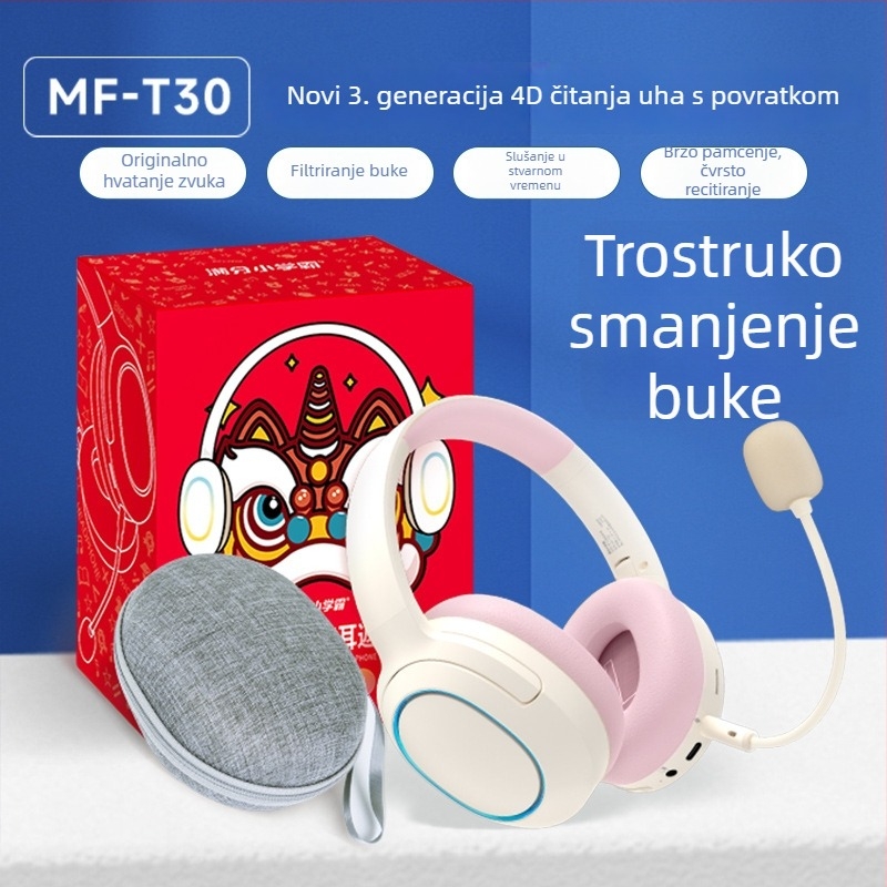 Bluetooth slušalice s ANC za osnovnoškolce — Gen 3 MF-T30, na glavi, učenje recitacije
