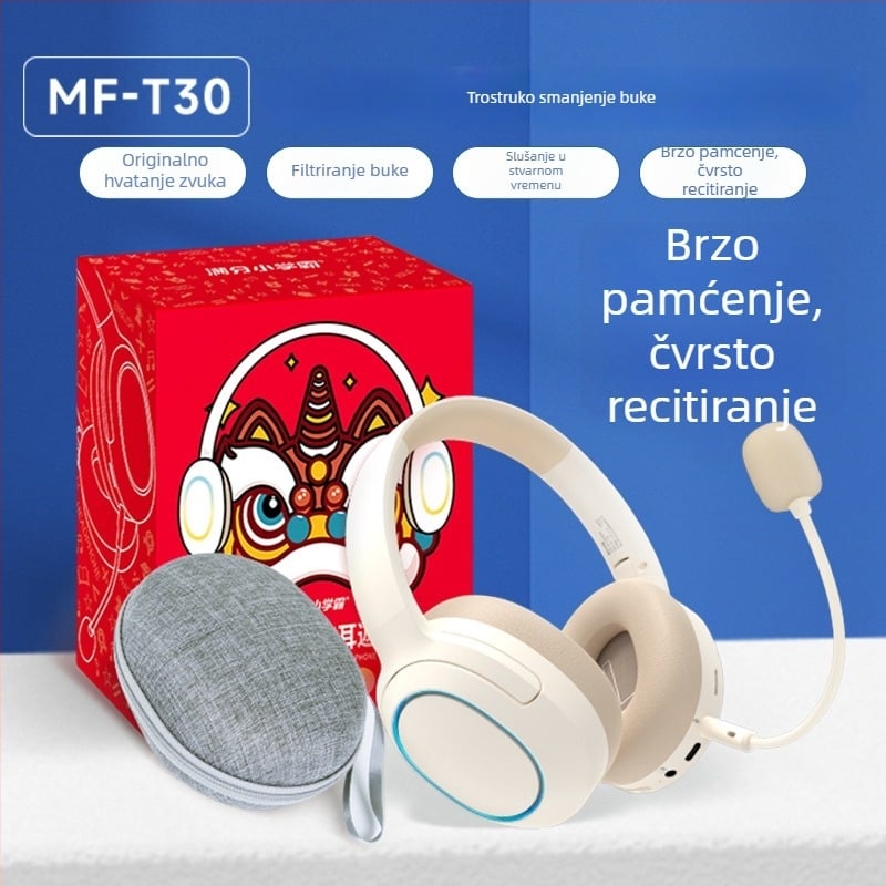 Bluetooth slušalice s ANC za osnovnoškolce — Gen 3 MF-T30, na glavi, učenje recitacije