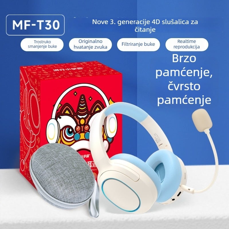 Bluetooth slušalice s ANC za osnovnoškolce — Gen 3 MF-T30, na glavi, učenje recitacije