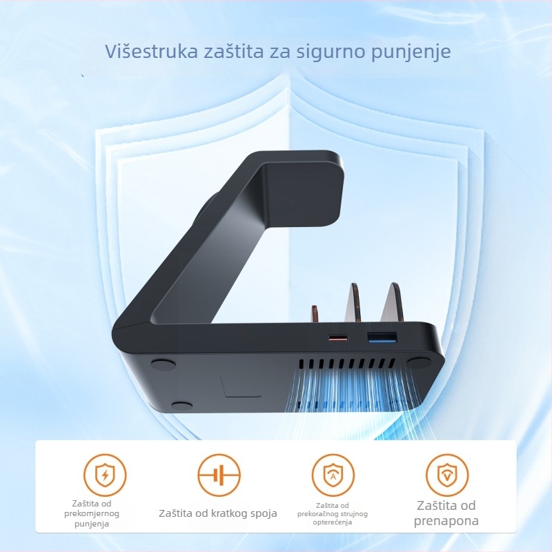 Pet u jednom magnetski punjač-stalak za Apple iPhone i iPad – Ukupna snaga 36W, QC3.0 brzo punjenje, magnetsko punjenje, izlaz 9V2A